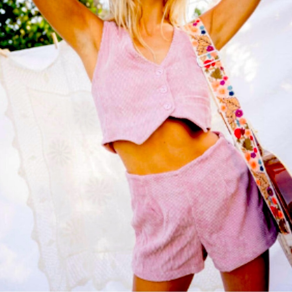Skatie pink lightweight corduroy set